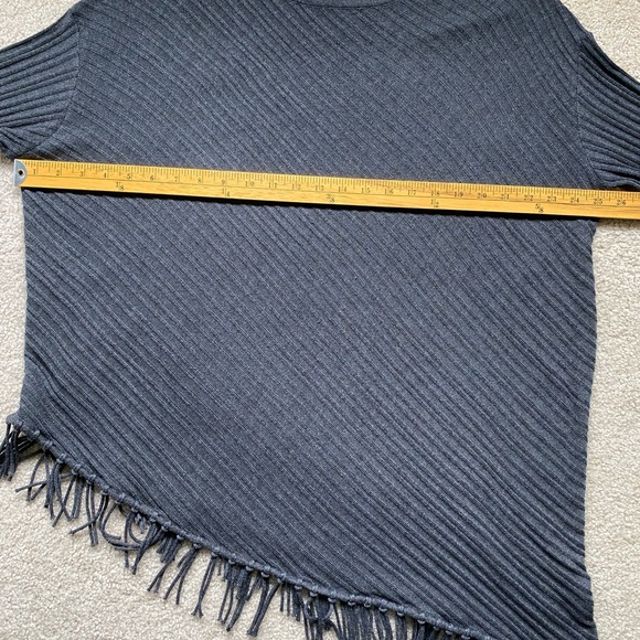 Charcoal coloured asymmetrical Laura fringe sweater size sm/med - price reduced - Picture 3 of 7
